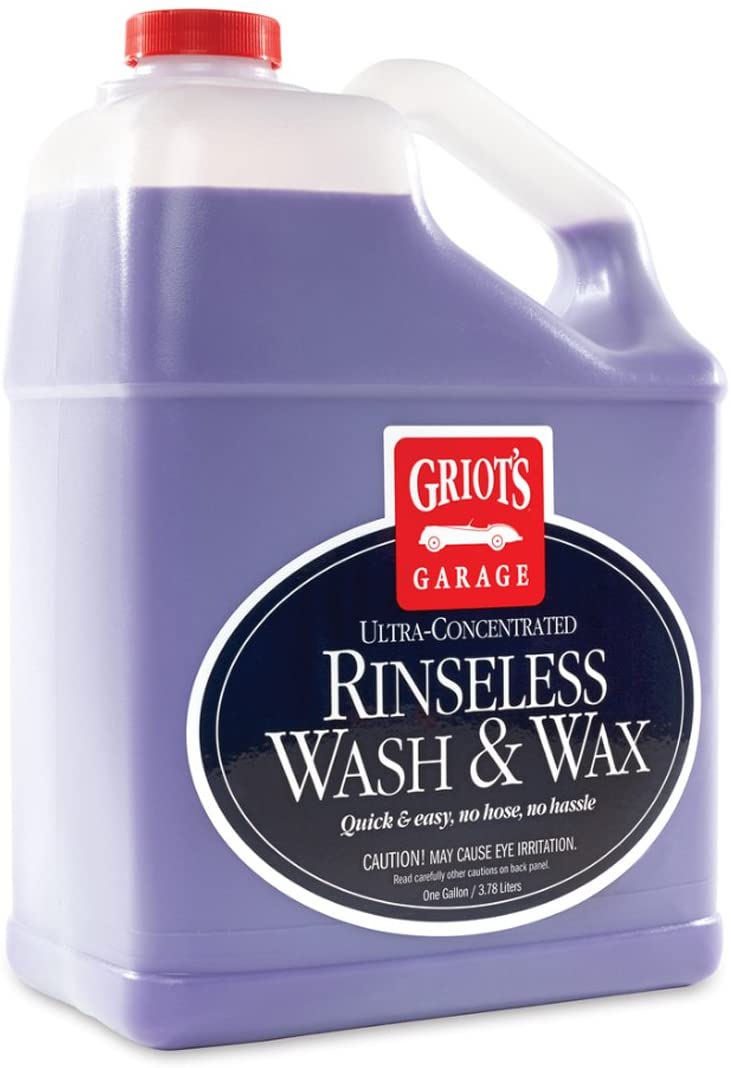 A container of Griots Rinseless Car Was Shampoo